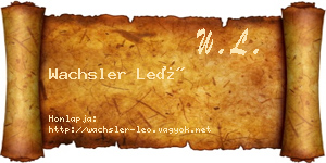Wachsler Leó névjegykártya